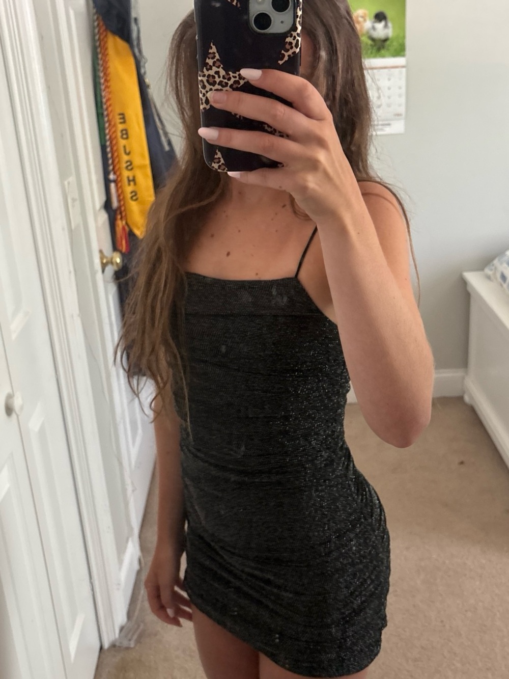 Princess Polly Black Sparkle Bodycon Mini Dress